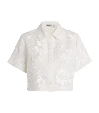 Simkhai Linen-blend Embroidered Callie Shirt In White