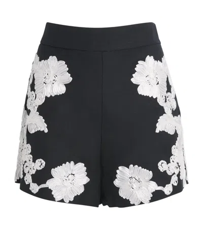 Simkhai Linen-blend Embroidered Shorts In Black