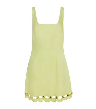 Simkhai Linen-blend Lindley Mini Dress In Green