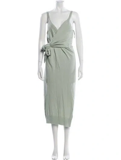 Pre-owned Simkhai Linen Long Dress In Green