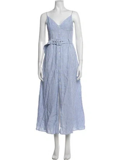 Pre-owned Simkhai Linen Midi Length Dress In Blue