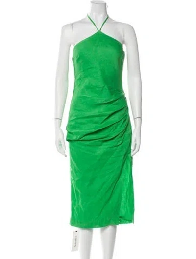 Pre-owned Simkhai Linen Midi Length Dress In Green