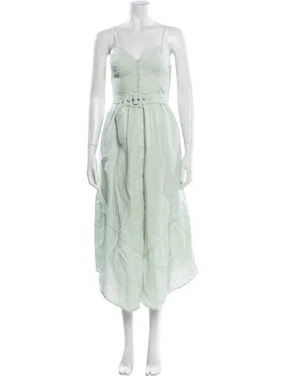 Pre-owned Simkhai Linen Midi Length Dress In Green
