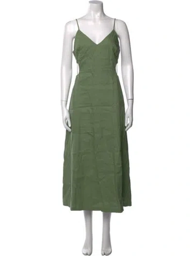 Pre-owned Simkhai Linen Midi Length Dress In Green