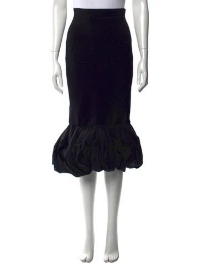 Pre-owned Simkhai Linen Midi Length Skirt In Black