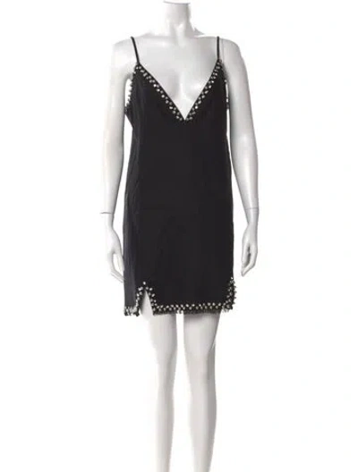 Pre-owned Simkhai Linen Mini Dress In Black