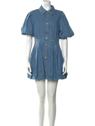 Pre-owned Simkhai Linen Mini Dress In Blue