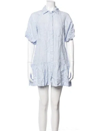 Pre-owned Simkhai Linen Mini Dress In Blue