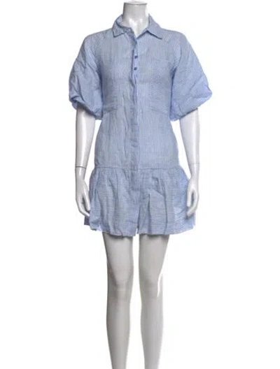Pre-owned Simkhai Linen Mini Dress In Blue