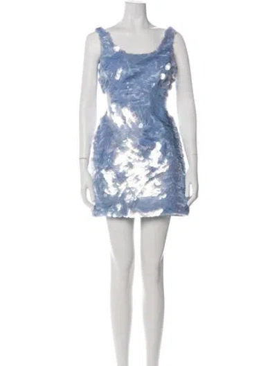 Pre-owned Simkhai Linen Mini Dress In Blue