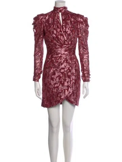 Pre-owned Simkhai Linen Mini Dress In Burgundy