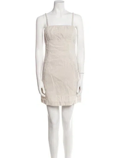 Pre-owned Simkhai Linen Mini Dress In Neutral