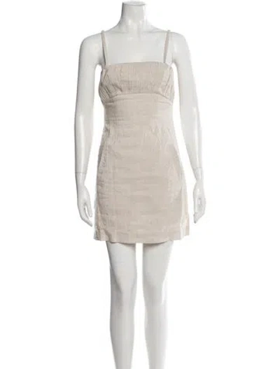 Pre-owned Simkhai Linen Mini Dress In Neutral