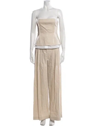 Pre-owned Simkhai Linen Pant Set W/ Tags In Neutral