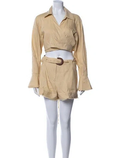 Pre-owned Simkhai Linen Short Set In Neutral