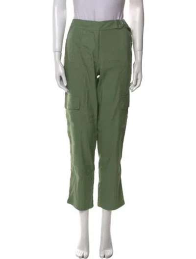 Pre-owned Simkhai Linen Straight Leg Pants In Green