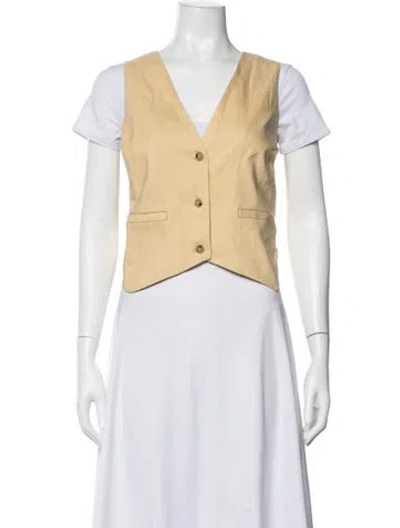 Pre-owned Simkhai Linen Vest In Yellow