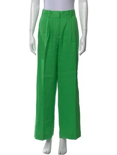 Pre-owned Simkhai Linen Wide Leg Pants In Green
