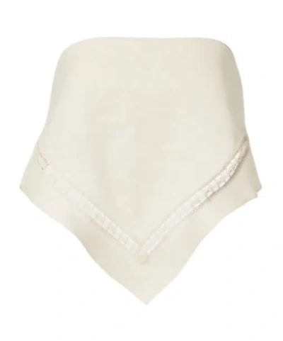 Simkhai Womens Sand Lahni Lace Triangle Linen-blend Top In Neutral