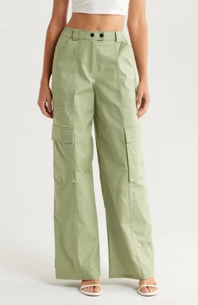 Simkhai Lionelle Stretch Cotton Cargo Pants In Green