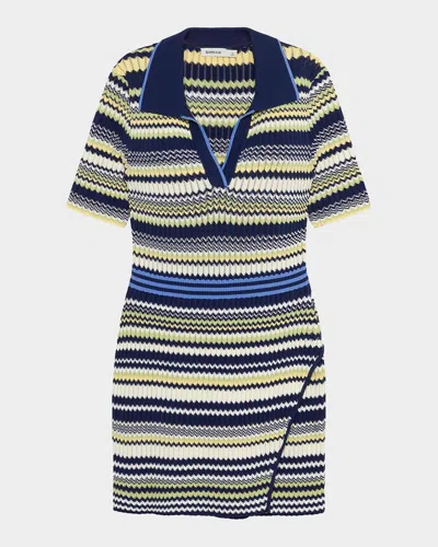 Simkhai Lira Chevron Polo Wrap Mini Dress In Multi