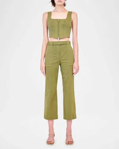 Simkhai Liza Cropped Pant In Army Green