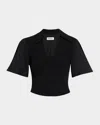 Simkhai Lizzie Short-sleeve Combo Top In Black