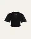 Simkhai Lizzie Short-sleeve Combo Top In Black