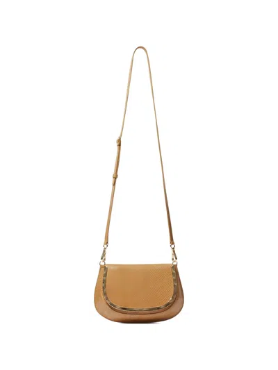 Simkhai Logan Leather Cross Body Bag In Brown