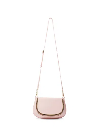 Simkhai Logan Leather Crossbody In Pink