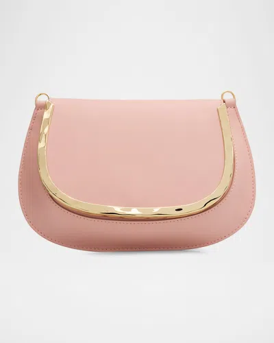 Simkhai Logan Metal-trim Smooth Leather Crossbody Bag In Pink