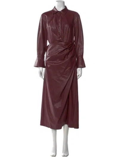 Pre-owned Simkhai Long Dress In Burgundy