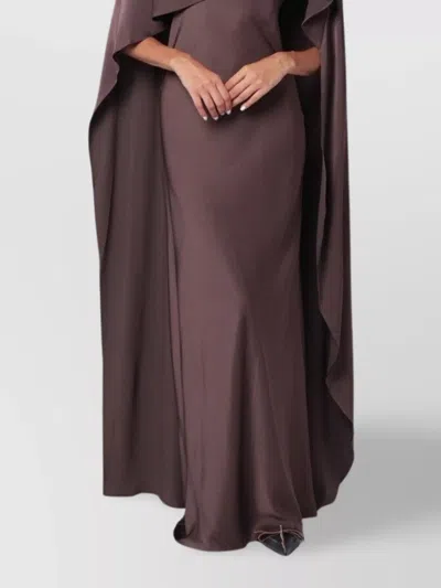 SIMKHAI LONG DRESS WITH CAPE AND KEYHOLE