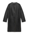 Simkhai Autumn Lambskin Long Jacket In Black