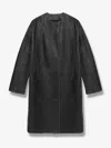 Simkhai Autumn Lambskin Long Jacket In Black