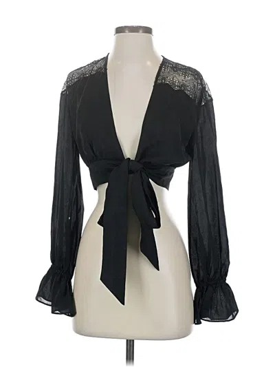 Pre-owned Simkhai Long Sleeve Blouse In Black