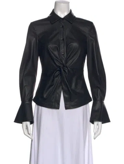 Pre-owned Simkhai Long Sleeve Blouse In Black