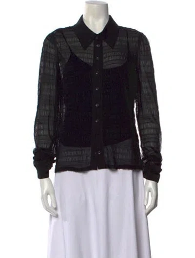 Pre-owned Simkhai Long Sleeve Blouse In Black