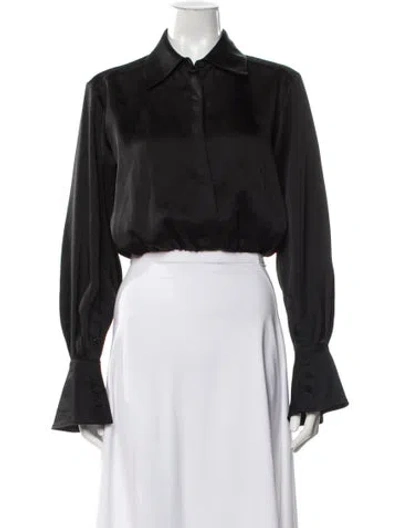 Pre-owned Simkhai Long Sleeve Blouse In Black