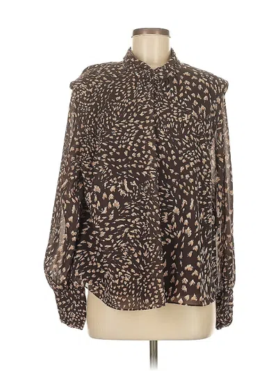 Simkhai Long Sleeve Blouse In Brown