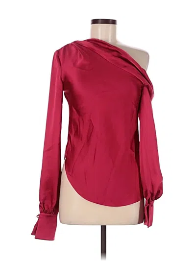 Pre-owned Simkhai Long Sleeve Blouse In Burgundy