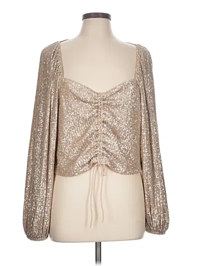 Pre-owned Simkhai Long Sleeve Blouse In Gold