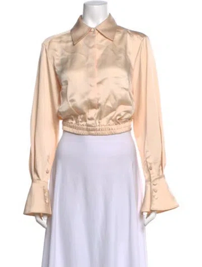 Pre-owned Simkhai Long Sleeve Blouse In Neutrals