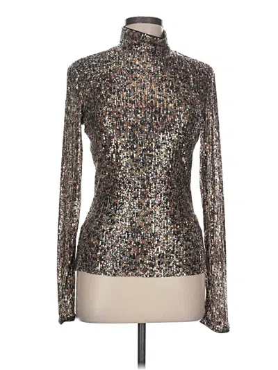 Simkhai Long Sleeve Blouse In Metallic