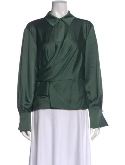 Pre-owned Simkhai Long Sleeve Blouse W/ Tags In Green