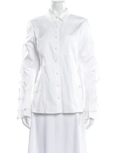 Pre-owned Simkhai Long Sleeve Blouse In White