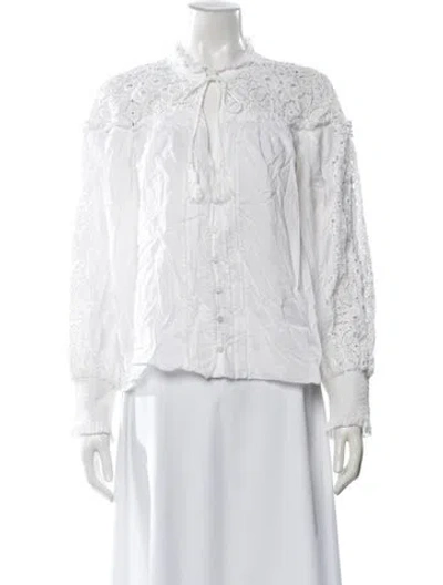 Pre-owned Simkhai Long Sleeve Blouse In White