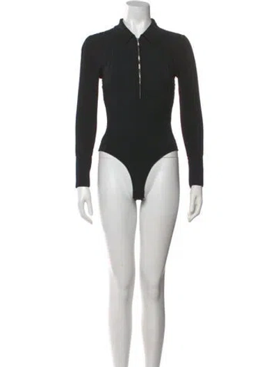 Pre-owned Simkhai Long Sleeve Bodysuit In Gray