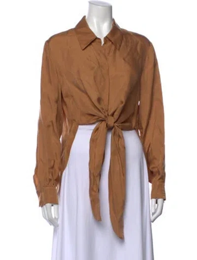 Pre-owned Simkhai Long Sleeve Button-up Top In Neutral