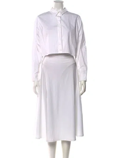 Pre-owned Simkhai Long Sleeve Button-up Top In White